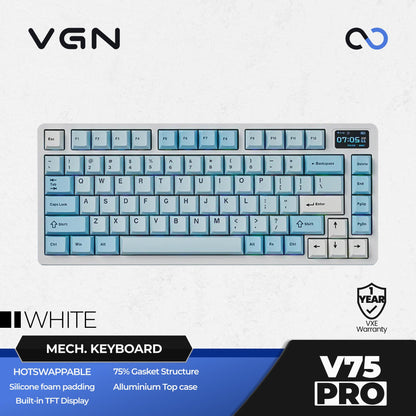 VGN VXE ATK V75 / V-75 PRO Hotswap Gasket Mount 75% TFT Display Alu Wireless Mechanical Keyboard