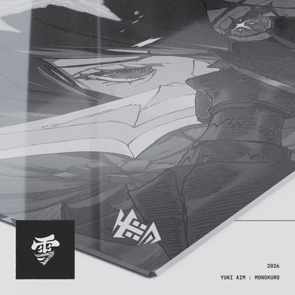 [PO] Yuki Aim Monokuro Glass Limited Edition Silicone Base Gaming Glass Mousepad Kaca (Hybrid-Speed)