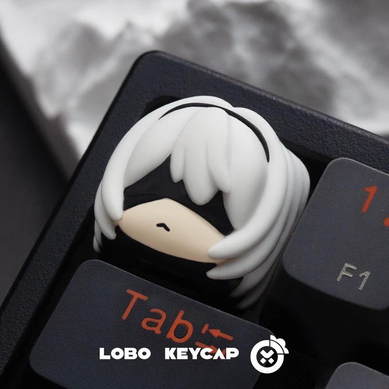 Lobo 2B NieR: Automata Theme Artisan Keycaps Resin Keycap
