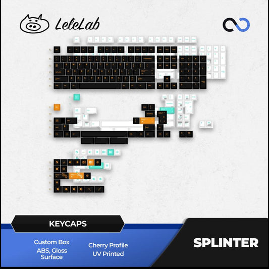 LeleLab x PointWorks SuperX Splinter Transparent Keycaps Cherry Profile UV Printed ABS Keycap 133-Keys