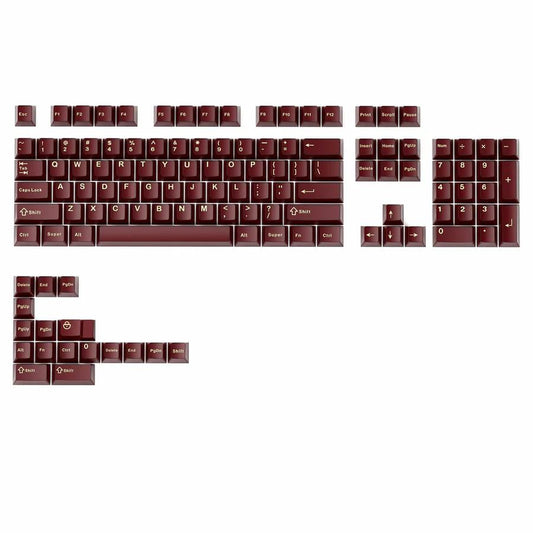XVX Ox Blood Jade / Ruby Gold Frost Jade Series Keycaps Cherry Profile Double Shot PBT Keycap 121-Keys