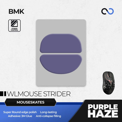 BMK Purple Haze Pro WLMouse Strider Mouse Feet / Mouse Skate PTFE Obsidian Air Clone (Hybrid-Control)