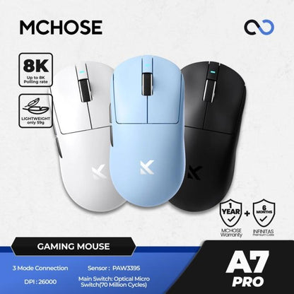 MCHOSE M7 Pro 8K Wireless Ultra Light Weight Gaming Mouse U2 Shape