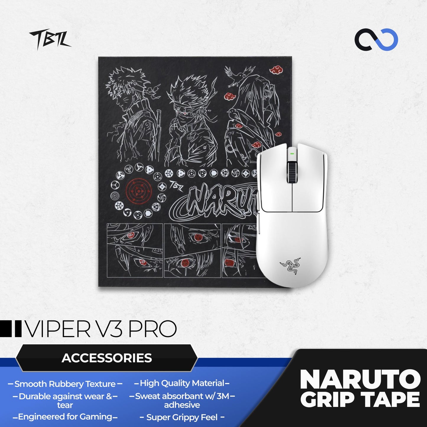 TBTL Naruto Razer Viper V3 Pro Mouse Grip tape / Anti-Slip Tape 0.45mm
