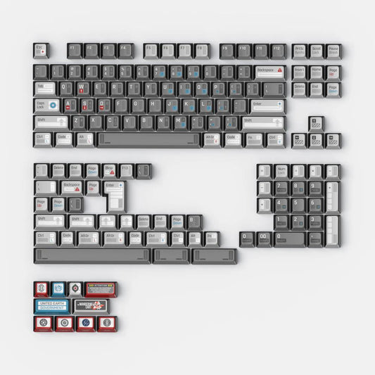 Keytok The Wandering Earth Keycaps KOL Profile Double Shot Dye sub Printed PBT+PC Keycap 154-Keys