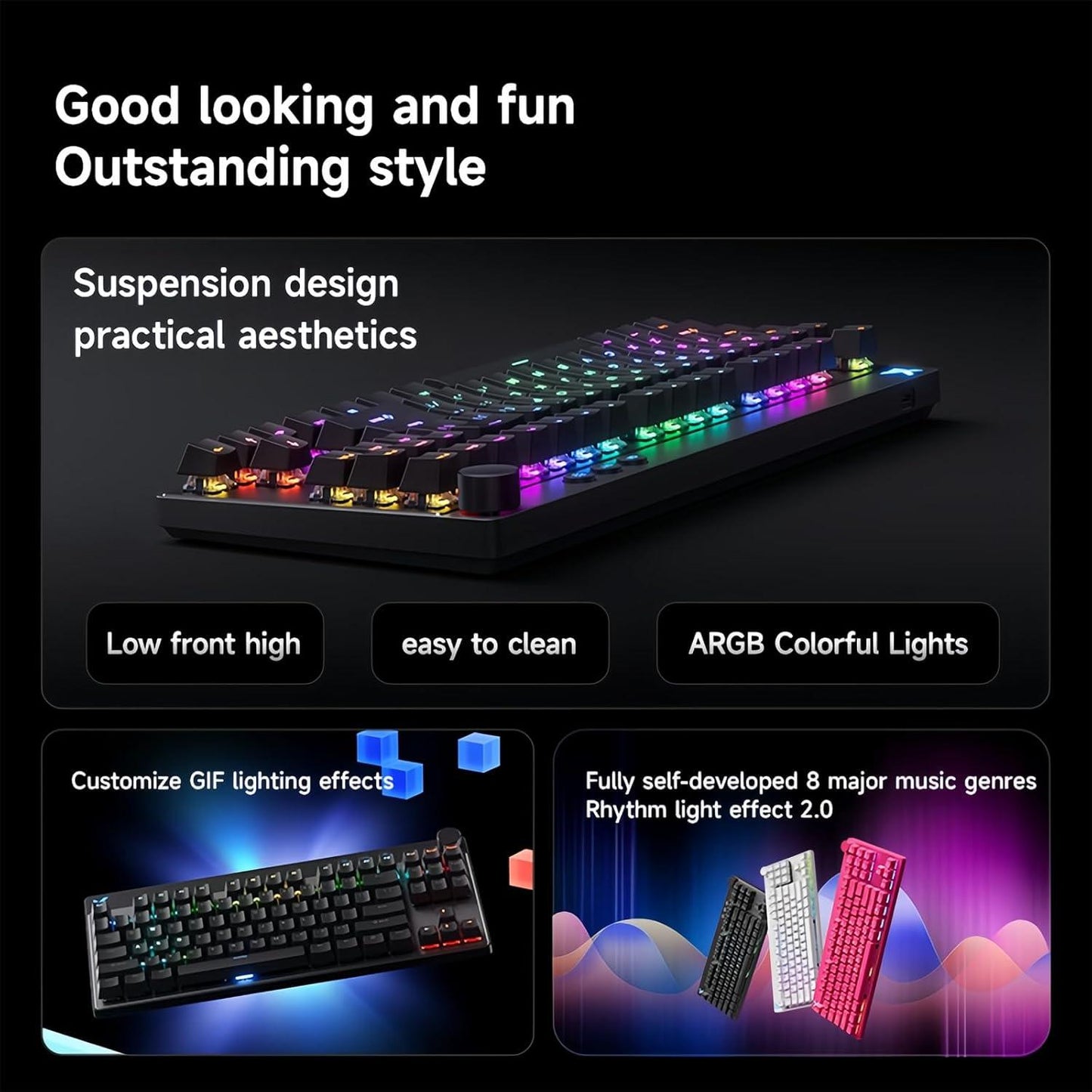 MCHOSE MIX87 E-Sports 8K Hall Effect TKL Magentic Gaming Keyboard Rapid Trigger SOCD DKS Wooting