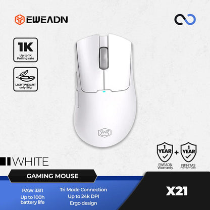 EWEADN X21 Wireless Light Weight Ergonomic PAW3311 Gaming Mouse