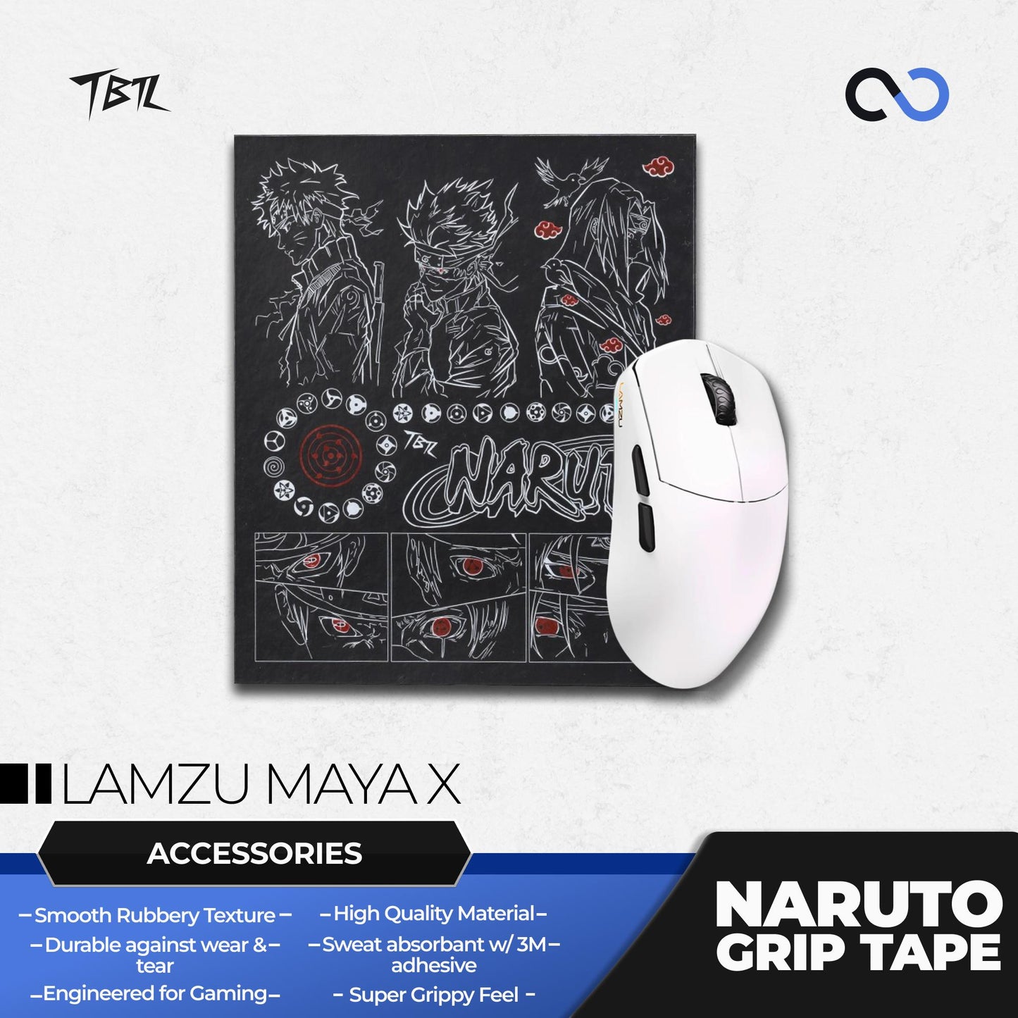 TBTL Naruto Lamzu Maya X Ultra Thin Mouse Grip tape / Anti-Slip Tape 0.45mm