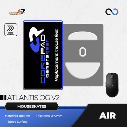 Corepad AIR Lamzu Atlantis OG V2 PTFE Mouse Feet / Mouse Skate for Cloth Mouse pad (Speed)