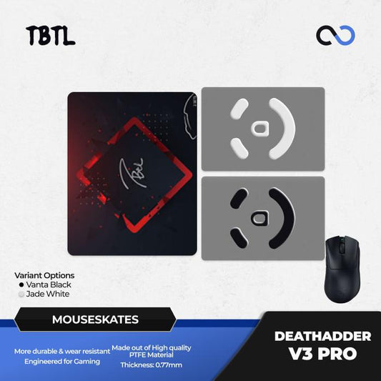TBTL Razer DeathAdder V3 Pro Mouse Feet / Mouse Skate PTFE for Cloth Mouse pad