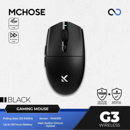 MCHOSE G3 Wireless Ultra Light Weight Gaming Mouse G305 Shape