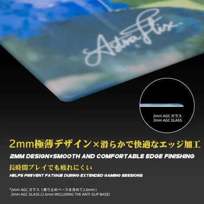 Talongames Ultrapad Nagisa Poron Base AGC Japanese CNC Tempered Glass Gaming Mousepad Kaca (Hybrid-Control)