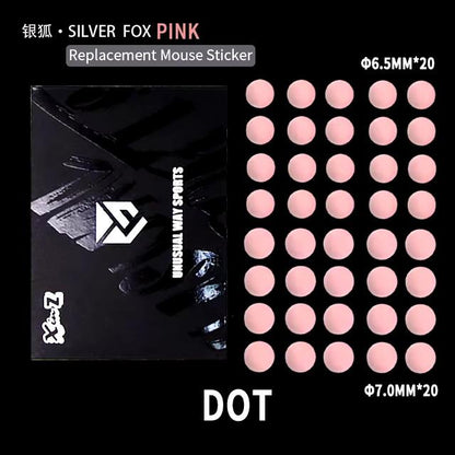 Unusual Way Sports Pink Fox Dots Universal Mouse Feet / Mouse Skate PTFE (Hybrid)