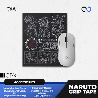 TBTL Naruto Logitech G PRO X Superlight / GPX Series Ultra Thin Mouse Grip tape / Anti-Slip Tape 0.45mm