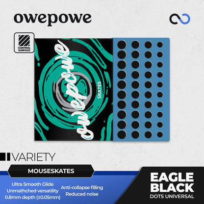 OWEPOWE Eagle Black Universal Gaming Mouse Feet / Mouse Skate UPE (Control)