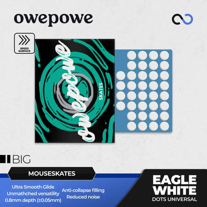 OWEPOWE Eagle White Universal Gaming Mouse Feet / Mouse Skate PTFE (Speed)
