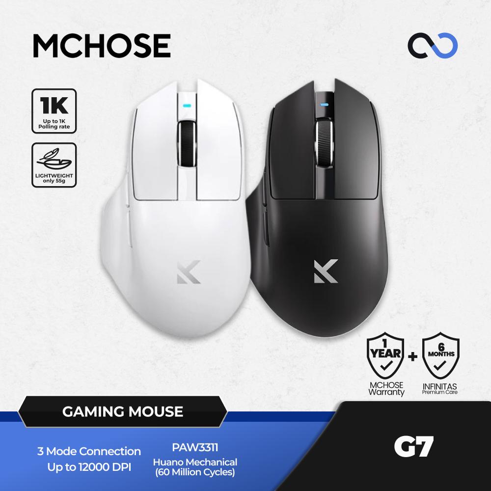 MCHOSE G7 Wireless Ultra Light Weight PAW3311 Ergonomic Gaming Mouse G502 Shape