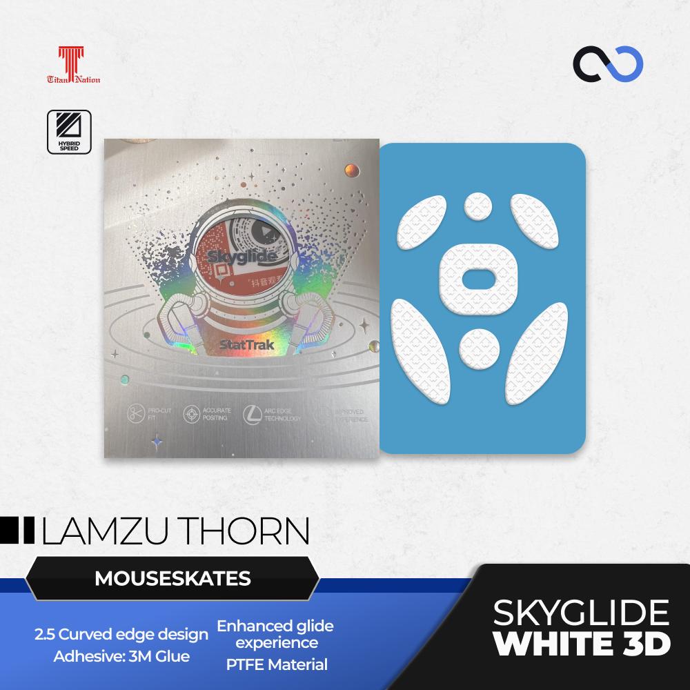 Skyglide StatTrak White 3D Lamzu Thorn Gaming Mouse Feet / Mouse Skate PTFE (Hybrid)