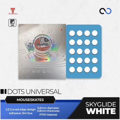 Skyglide StatTrak White Universal Gaming Mouse Feet / Mouse Skate PTFE (Hybrid)