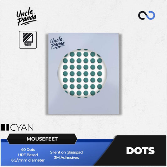Uncle Panda Spirit Cyan Dots Universal Mouse Feet / Mouse Skate PTFE (Hybrid-Speed)