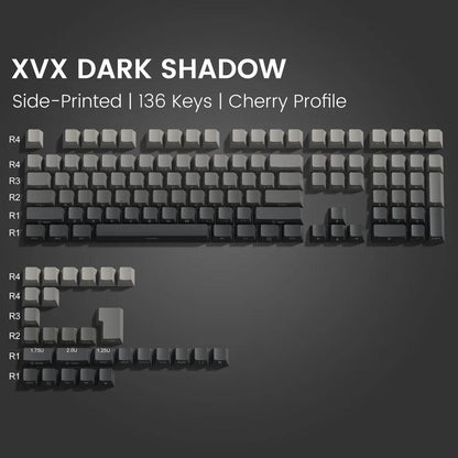 XVX Dark Shadow Gradient Keycaps OEM Side Profile Double Shot Shine Through PBT Keycap 136-Keys