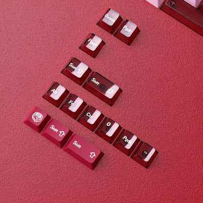 Infinitas Scarlet Flame Gradient Keycaps Cherry Profile Dye Sub / UV Printing PBT+PC Keycap 154-Key