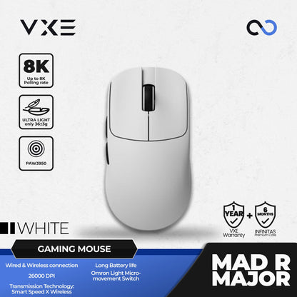 VGN VXE MAD R MAJOR 8K Wireless Light Weight Gaming Mouse