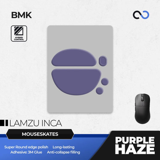BMK Purple Haze Pro Lamzu INCA Mouse Feet / Mouse Skate PTFE Obsidian Air Clone (Hybrid-Control)