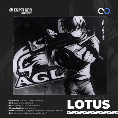 ESPTiger Lotus Poron Base Glass Gaming Mousepad Kaca (Speed)