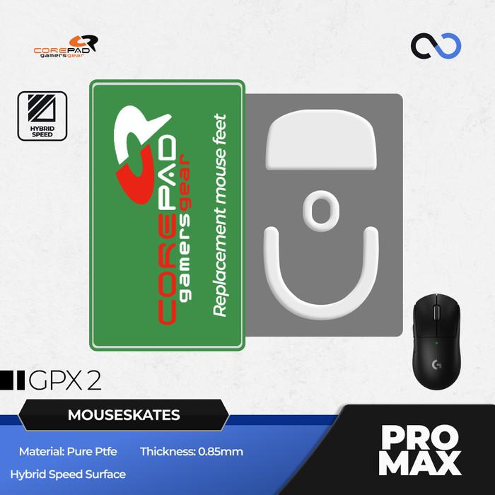 Corepad PRO MAX G PRO X SUPERLIGHT 2 CNC milled PTFE Gaming Mouse Feet / Mouse Skate (Speed-Hybrid)