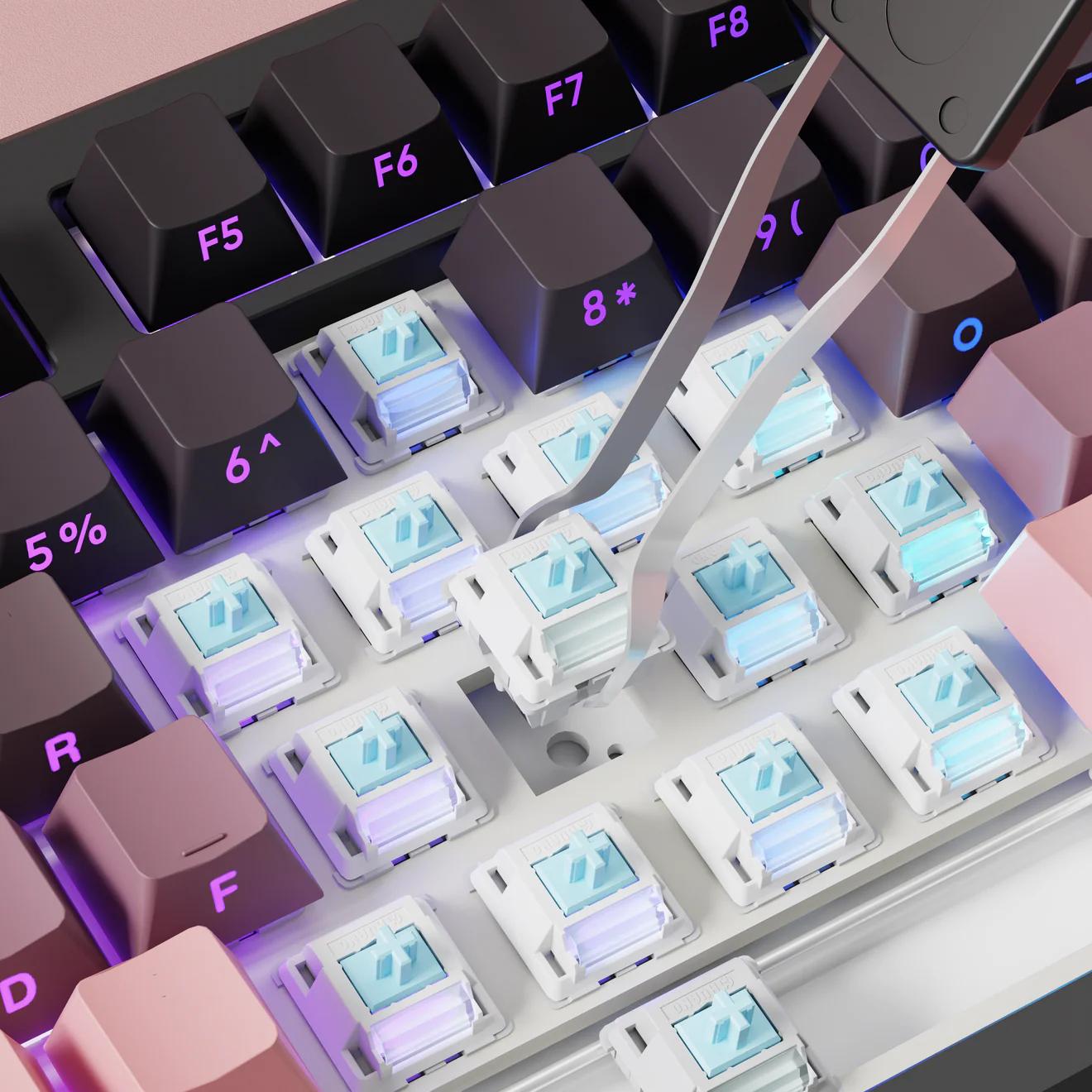 EWEADN X87 Wireless Gasket Hotswap 75% Mechanical Keyboard PBT with Knob Bluetooth / 2.4ghz / Wired