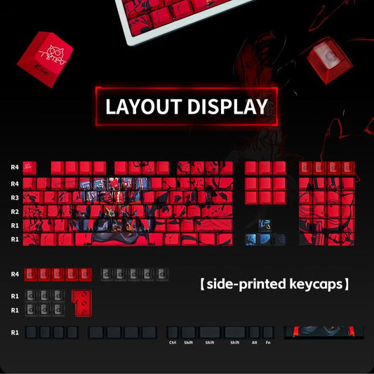 XRaypad Redtail Cherry Profile Side-Print Dye-sub Shine Through PBT + PC Keycap 140-Keys