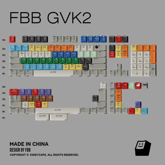 FBB GVK2 Keycaps Cherry Profile Dye sub PBT Keycap 174-Keys