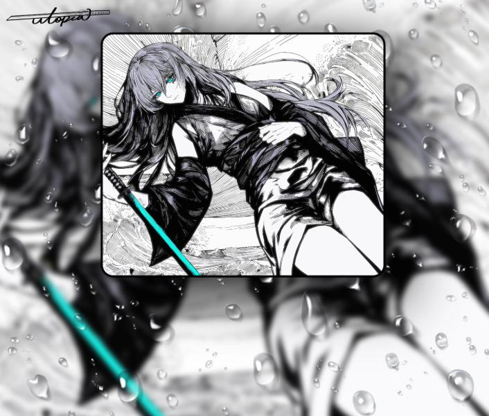 Utopia Gaming Black Blade 2 v2 Poron Base Anime Gaming Mousepad Anime (Hybrid)