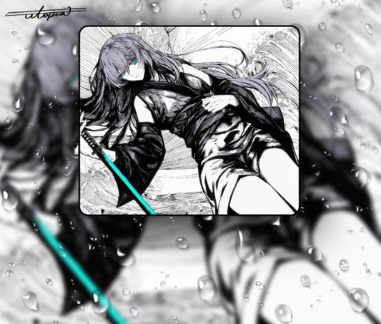 Utopia Gaming Black Blade 2 v2 Poron Base Anime Gaming Mousepad Anime (Hybrid)