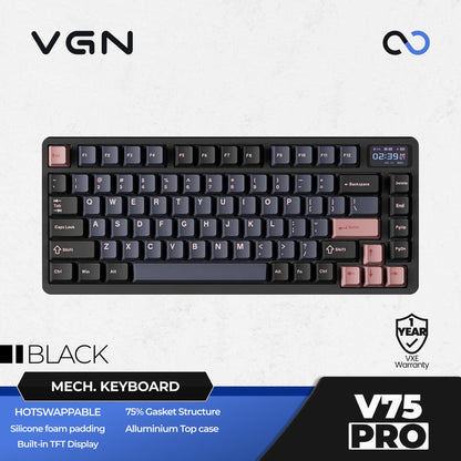 VGN VXE ATK V75 / V-75 PRO Hotswap Gasket Mount 75% TFT Display Alu Wireless Mechanical Keyboard