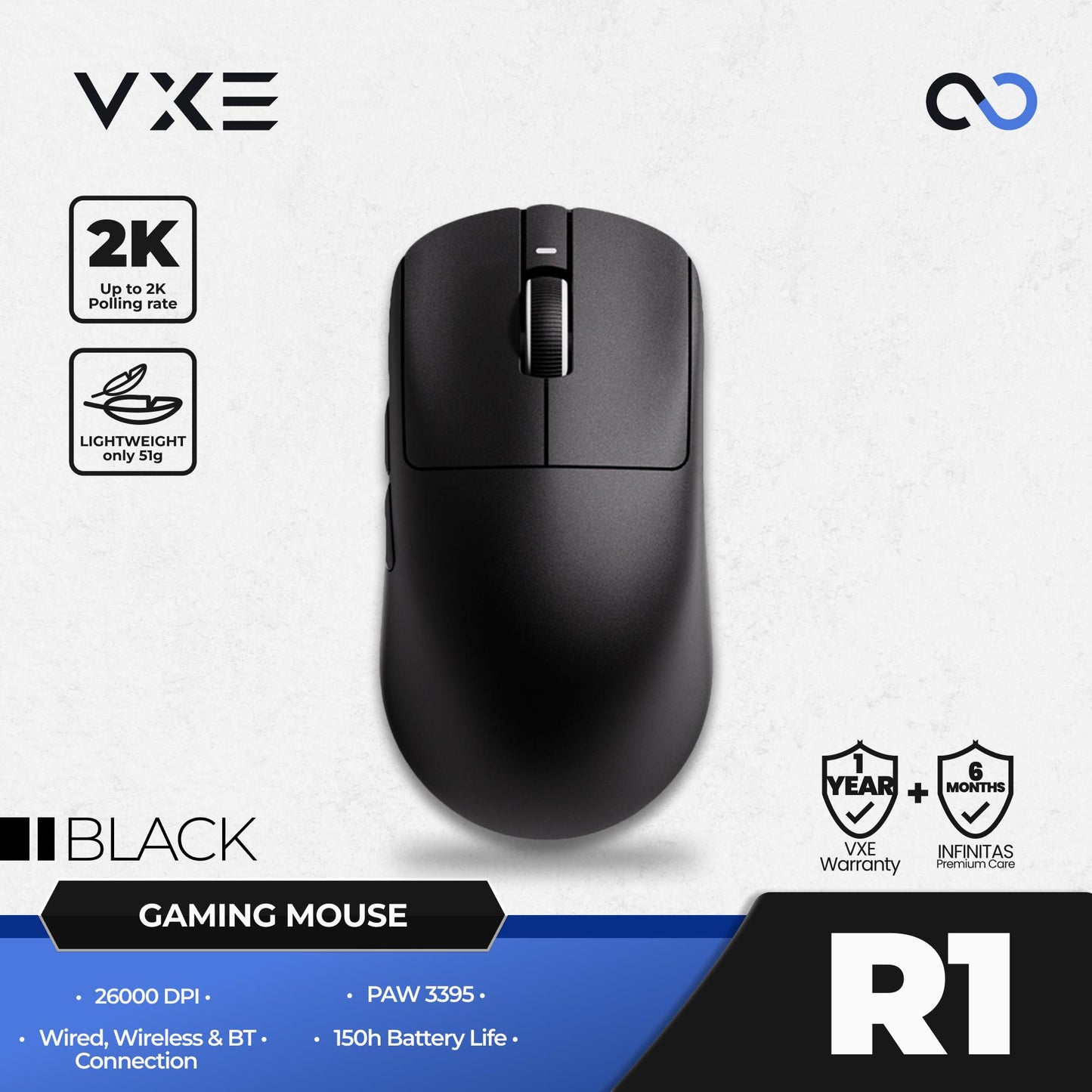 VGN VXE R1 2K Wireless Light Weight Gaming Mouse