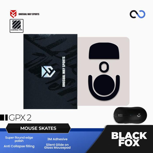 Unusual Way Sports Black Fox GX Superlight 2 Gaming Mouse Feet / Mouse Skate UHMW-PE (Control)