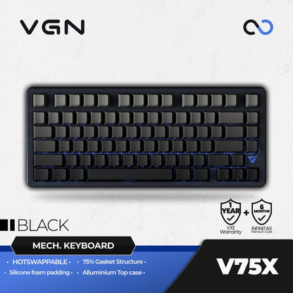 VGN VXE ATK V75X / V-75X Hotswap Gasket Mount 75% Alu Mechanical Keyboard