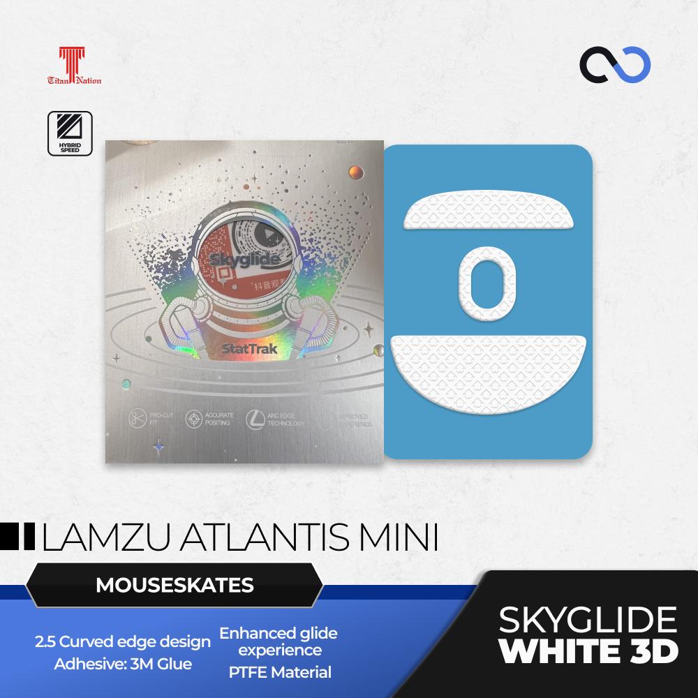 Skyglide StatTrak White 3D Lamzu Atlantis Mini Gaming Mouse Feet / Mouse Skate PTFE (Hybrid)