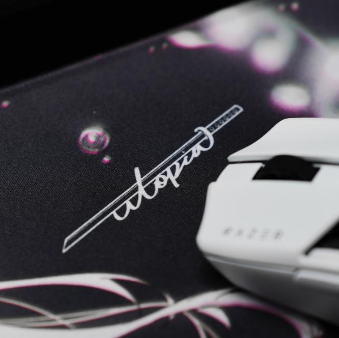 Utopia Gaming Black Blade 2 Poron Base Gaming Mousepad Anime (Hybrid-Control) Saturn Pro Surface