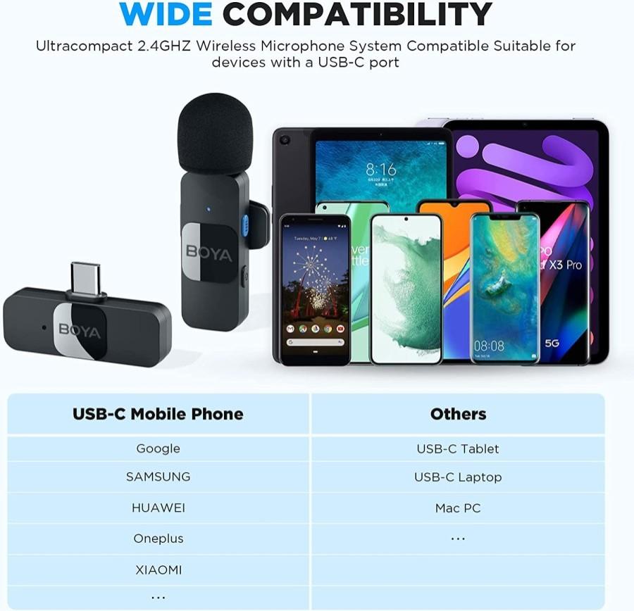 Boya BY-V20 / BYV20 USB C Android Wireless Microphone System type C