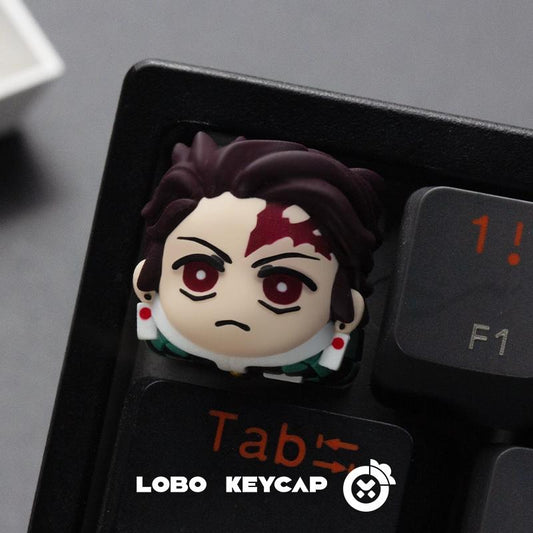 Lobo Tanjiro Kamado Demon Slayer / Kimetsuno Yaiba Anime Theme Artisan Keycaps Resin Keycap