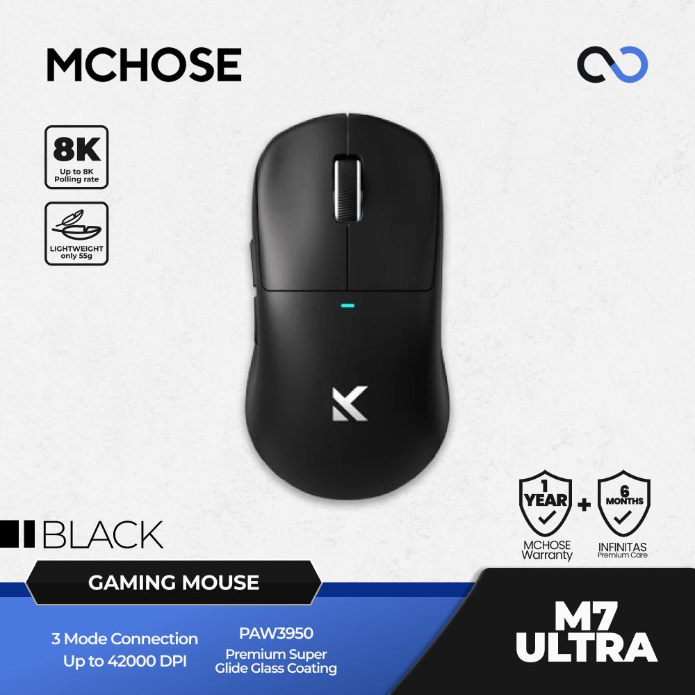 MCHOSE M7 Ultra 8K Wireless Ultra Light Weight PAW3950 Gaming Mouse U2 Shape