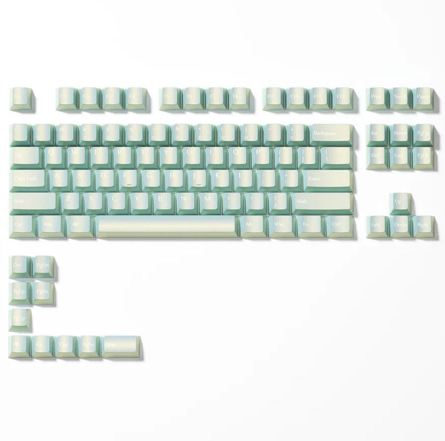 XVX Pearlescent Green Keycaps Cherry Profile Dye sub PBT 97-Keys