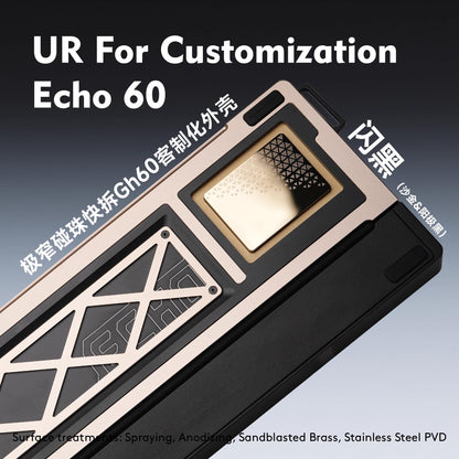 UR Studio Echo60 Custom 60% Aluminum Keyboard Gasket / Top Mount Ball Catch Case DIY for Wooting 60HE+ / GH60 / TOFU60
