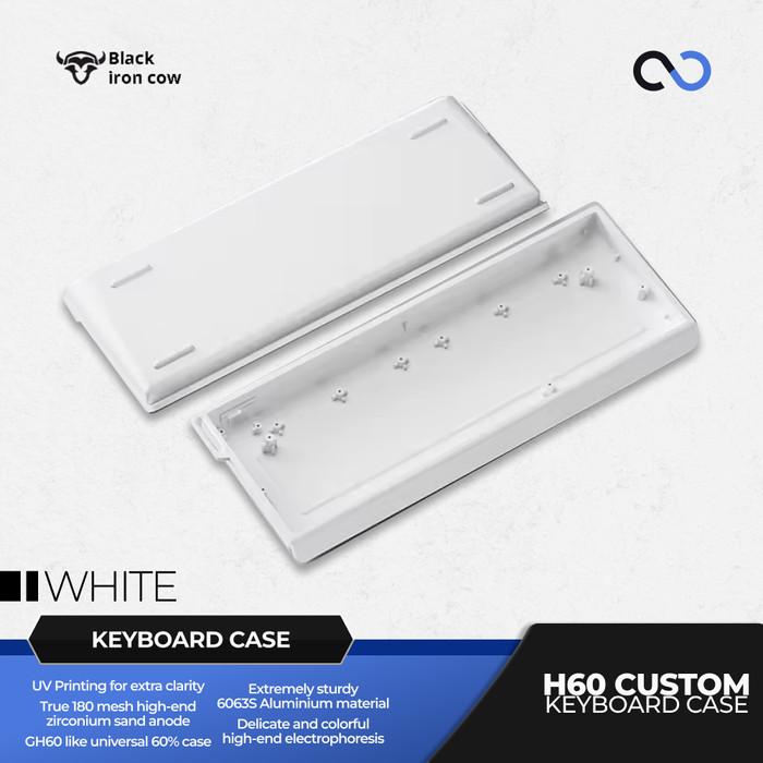 Black Iron Bull H60 Custom 60% Aluminium Gaming Keyboard Case DIY for Wooting 60HE+ / GH60 / TOFU60 / WIN60 / MAD60