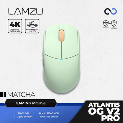 Lamzu Atlantis OG V2 Pro Wireless Ultra Light Ambidex Gaming Mouse Ori