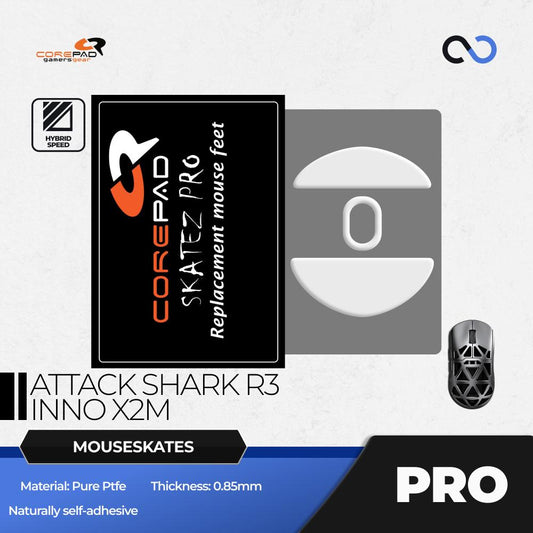 Corepad PRO VortexSeries INNO X2M / Attack Shark R3 PTFE Gaming Mouse Feet (Speed-Hybrid)