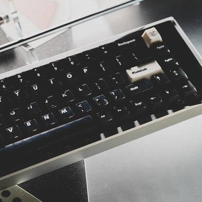 LeleLab Supsup Black / Super X Black Transparent Keycaps Cherry Profile UV Printed ABS Keycap 138-Keys
